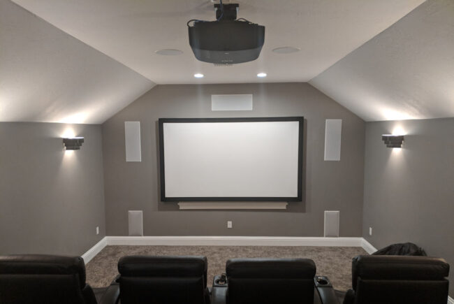 Portfolio: Media Room with projection screen