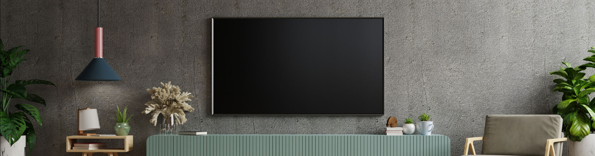 A flush-mount TV installation
